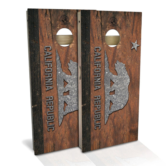 California Flag Rustic Cornhole Boards
