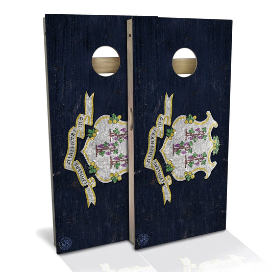 Connecticut Flag Cornhole Boards