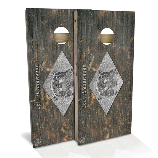Delaware Flag Vintage Cornhole Boards