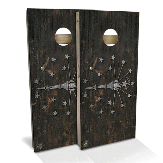 Indiana Flag Rustic Cornhole Boards