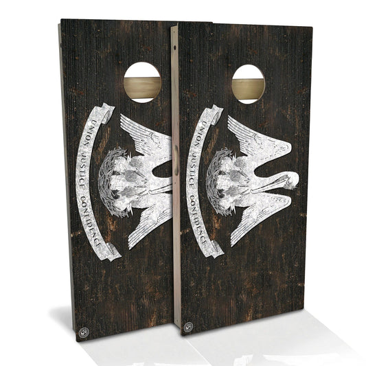 Louisiana Flag Rustic Cornhole Boards