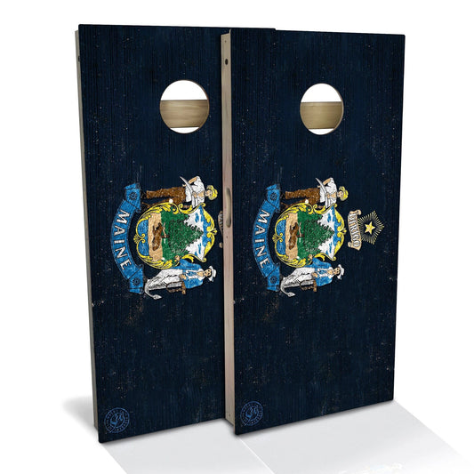 Maine Flag Cornhole Boards