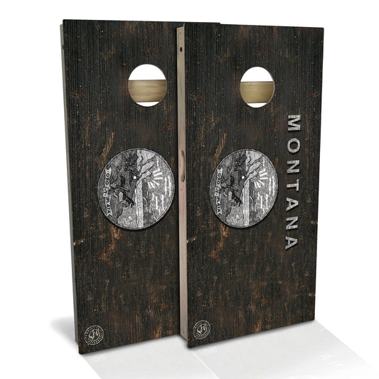 Montana Flag Rustic Cornhole Boards