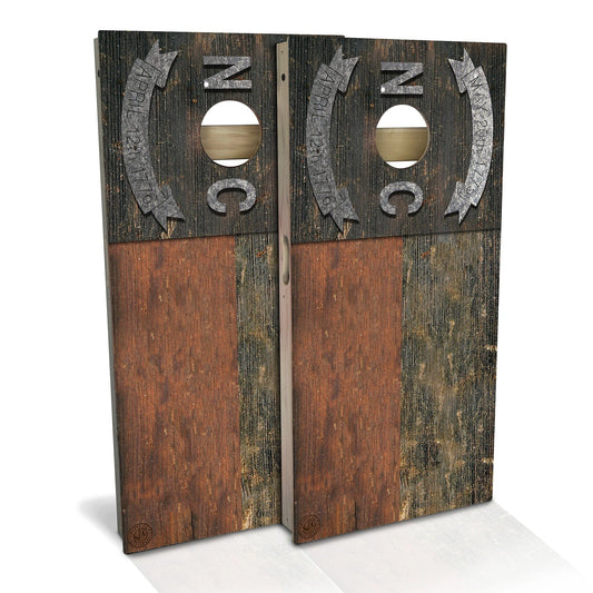 North Carolina Flag Rustic Cornhole Boards
