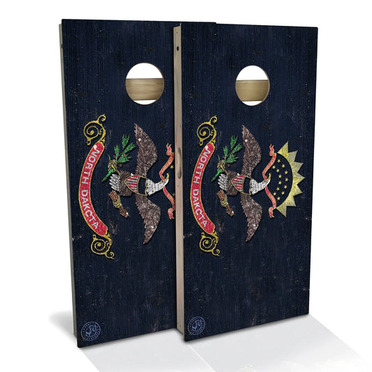 North Dakota Flag Cornhole Boards