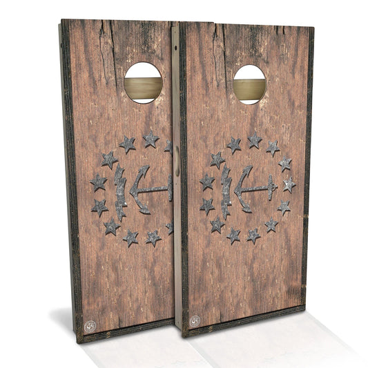 Rhode Island Flag Vintage Cornhole Boards