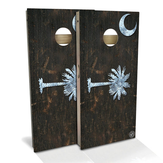South Carolina Flag Rustic Weatherproof Cornhole Boards