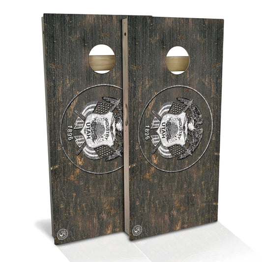 Utah Flag Rustic Cornhole Boards