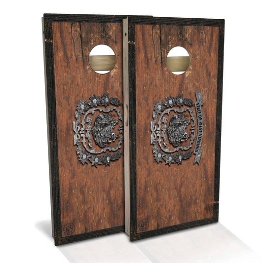 West Virginia Flag Rustic Cornhole Boards
