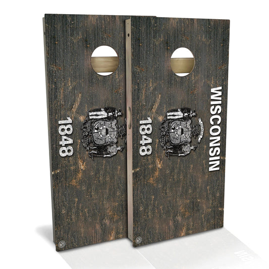 Wisconsin Flag Rustic Cornhole Boards