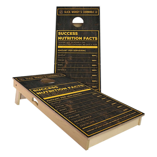 Success Nutrition Facts Cornhole Boards