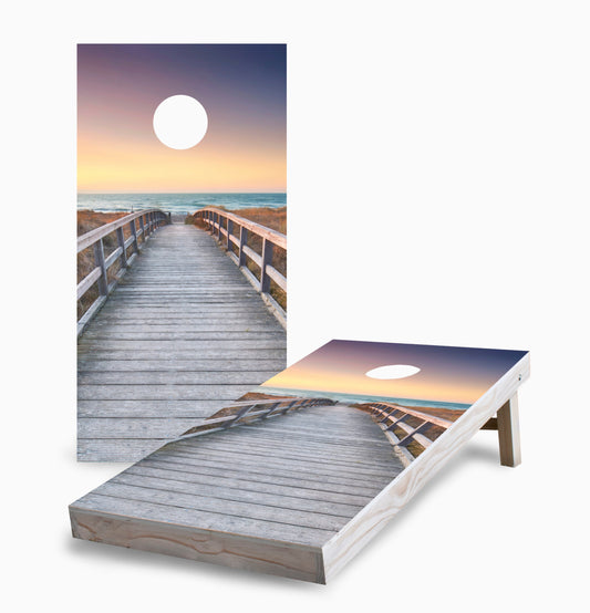 Sunrise Beach Boardwalk Cornhole Boards
