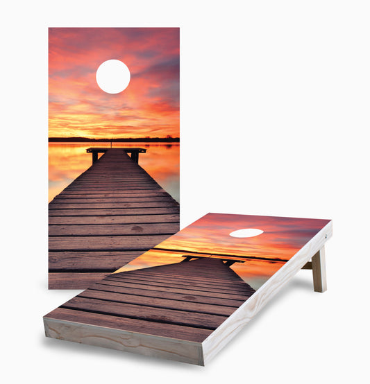 Sunset Beach Boardwalk Cornhole Boards