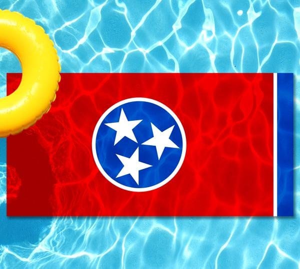 Tennessee State Flag poolmat from above