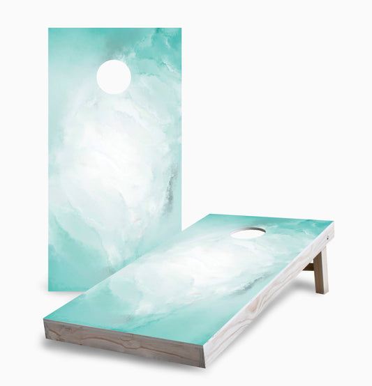 Turquoise Watercolor Cornhole Boards