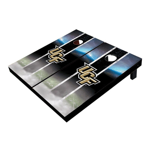 Central Florida UCF Golden Knights Field Long Stripe Matching Black All-Weather Cornhole Boards
