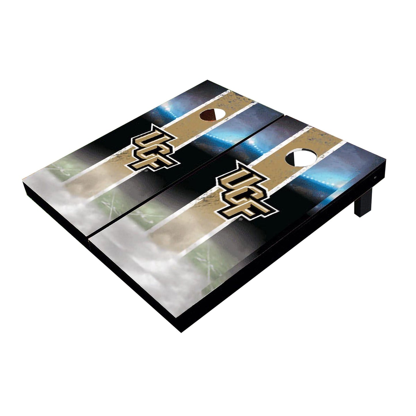 Central Florida UCF Golden Knights Field Long Stripe Matching Gold Cornhole Boards