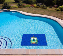 Vermont State Flag poolmat in water
