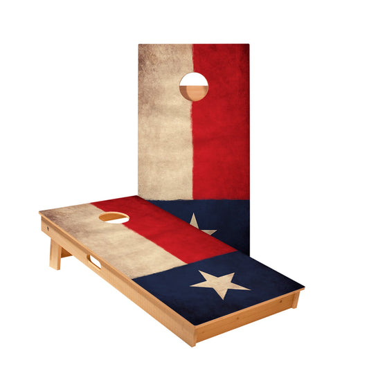 Vintage Texas Flag Longhorn Cornhole Boards