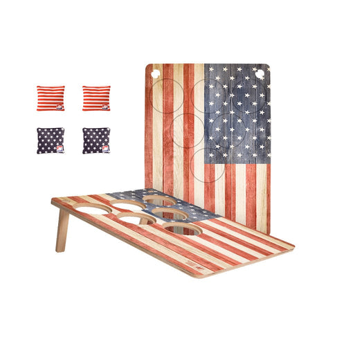 Vintage USA Flag Cornhole Pong Game