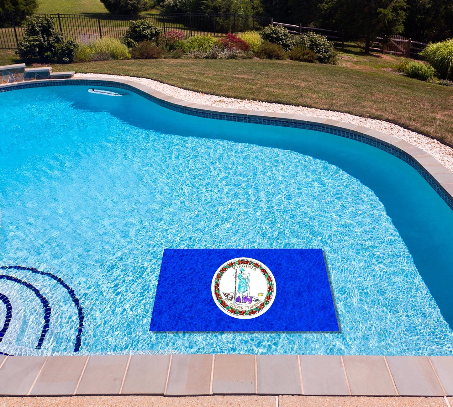 Virginia State Flag poolmat in water