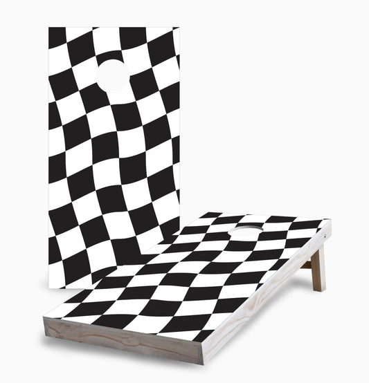 Checkered Flag Cornhole Boards