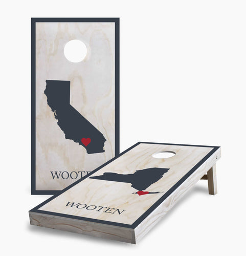 Personalized Wedding with Home States Cornhole Boards