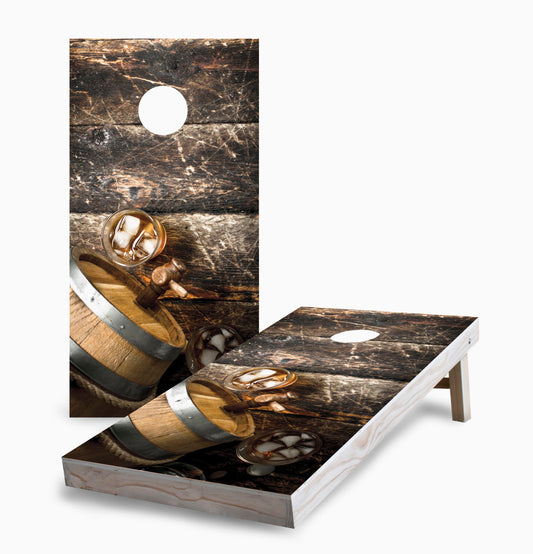 Whiskey Barrel Cornhole Boards
