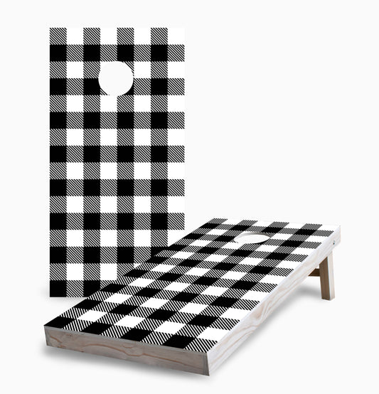 White Buffalo Plaid Cornhole Boards