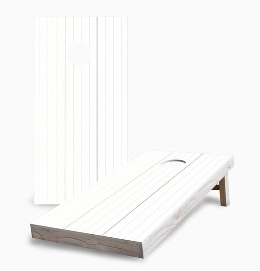 White Wood Wall Cornhole Boards