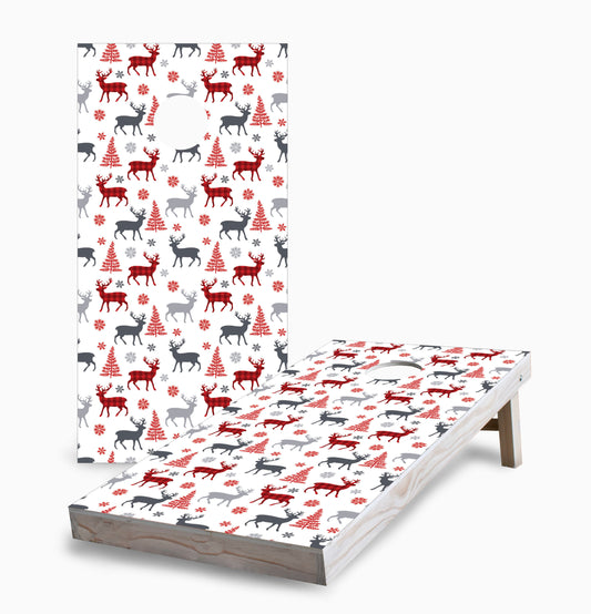 Winter Deer Pattern Cornhole Boards
