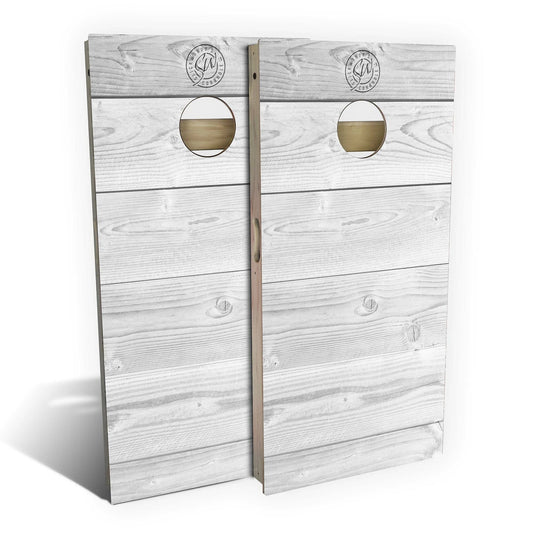 Rustic White Weatherproof Cornhole Boards
