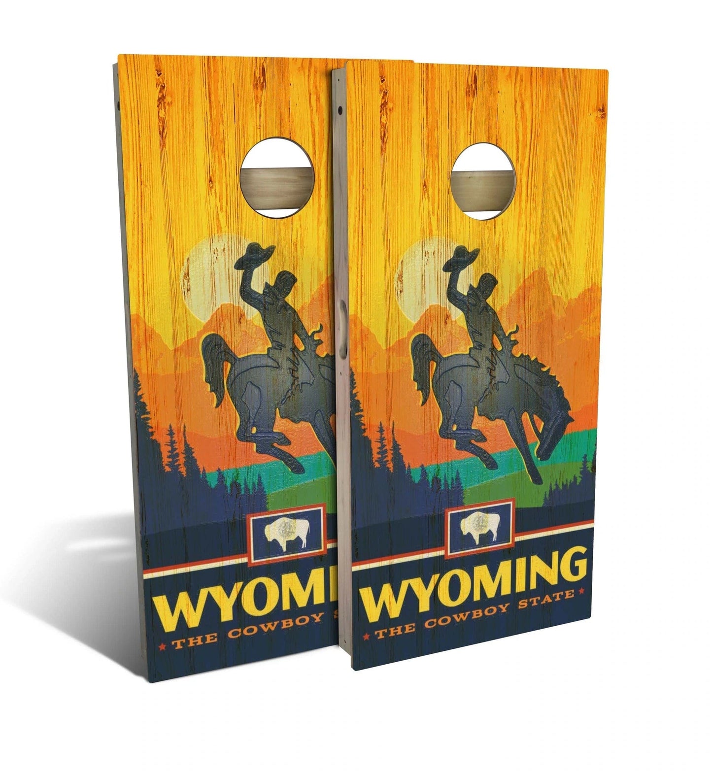 Wyoming State Pride Cornhole Boards