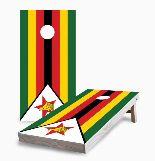 Zimbabwe Flag Cornhole Boards
