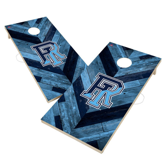 Rhode Island University of Rams Cornhole Board Set - Herringbone Design