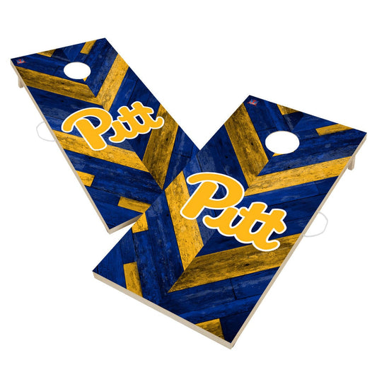 Pittsburgh Panthers Cornhole Board Set - Herringbone Design