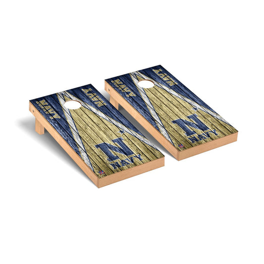 Naval Academy Midshipmen Cornhole Board Set - Triangle Weathered Version