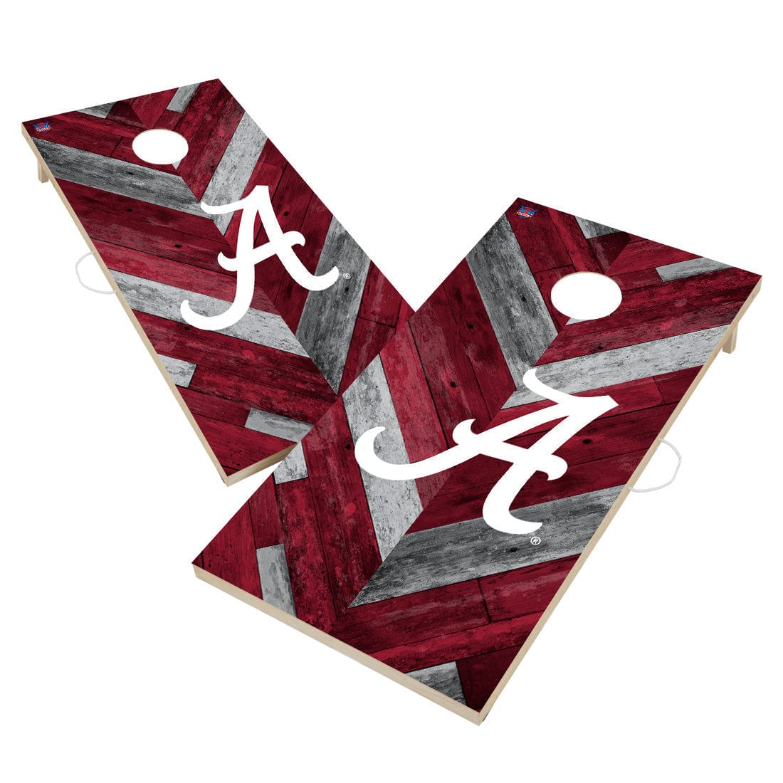 Alabama Crimson Tide Cornhole Board Set - Herringbone Design