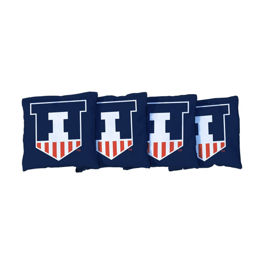 Illinois Fighting Illini Badge Blue Cornhole Bags