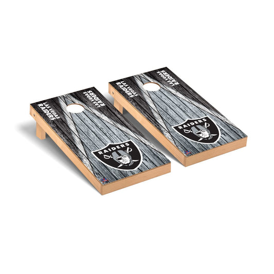Las Vegas Raiders NFL Football Cornhole Board Set - Triangle Weathered Version