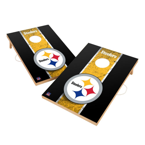 Vintage Pittsburgh Steelers NFL Solid Wood 2x3 Cornhole Set