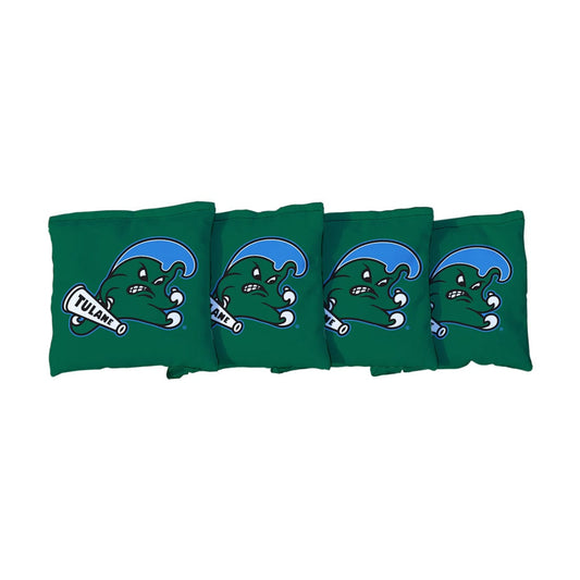 Tulane University Green Wave Green Cornhole Bags Version 1
