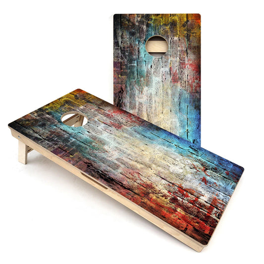 Colorful Brick Cornhole Boards