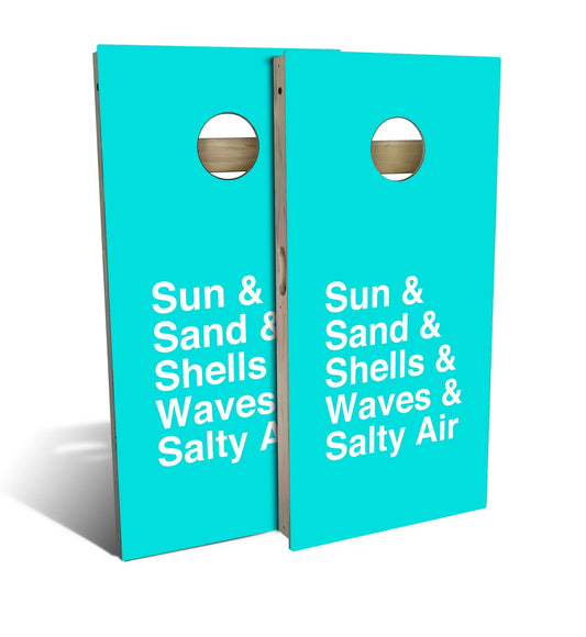 Beach Helvetica List Cornhole Boards