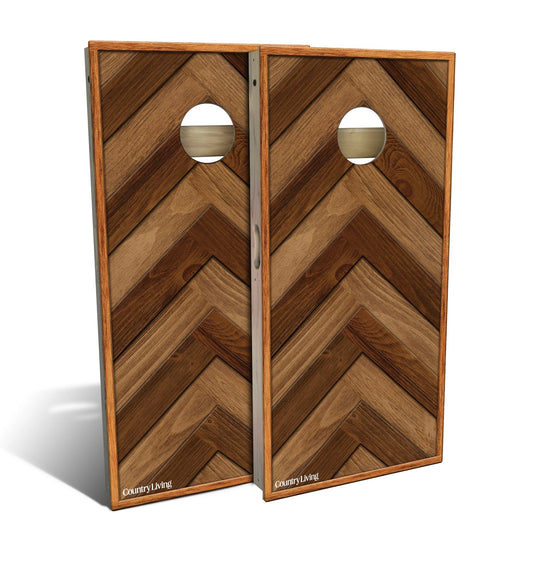 Dark And Light Stain Chevron Cornhole Boards
