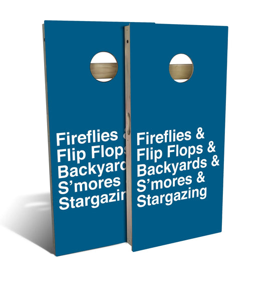 Fireflies Helvetica List Cornhole Boards