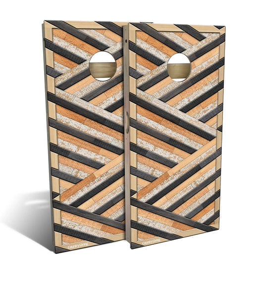 Geometric Angled Wood Cornhole Boards