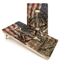 Deer Skull USA Flag Cornhole Boards
