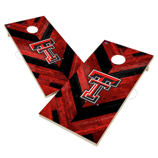 Texas Tech Red Raiders Cornhole Board Set - Herringbone Design