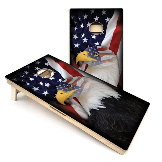 Eagle War Paint USA Flag All-Weather Cornhole Boards